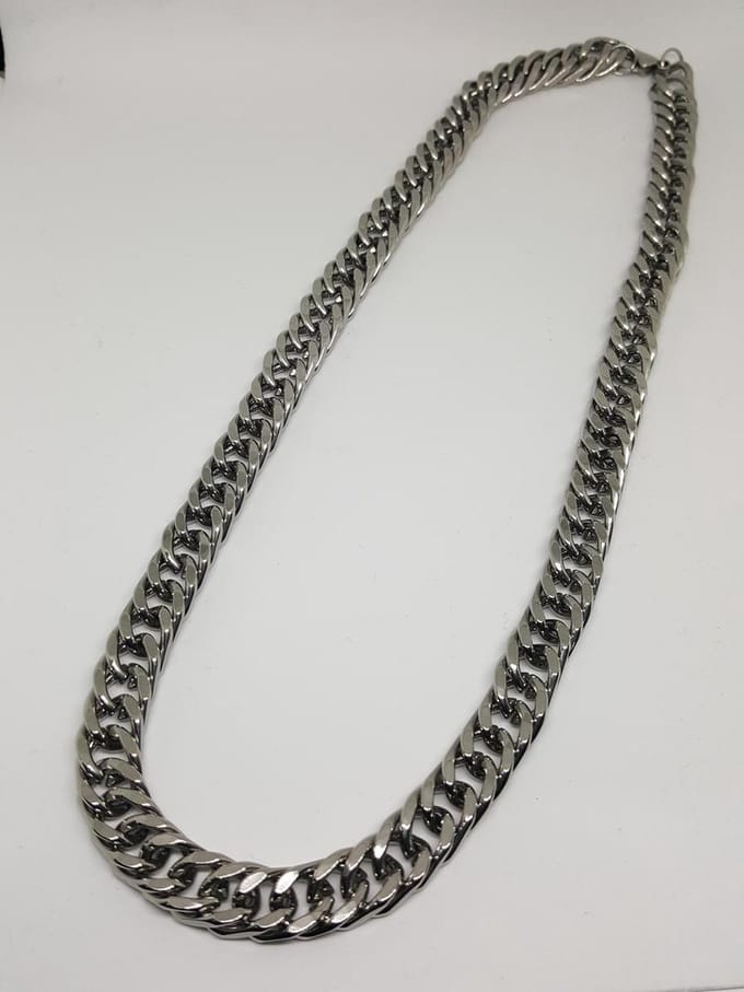 RH-Jewelry. Stalen ketting heren. Panzerketting dubbele schakel
