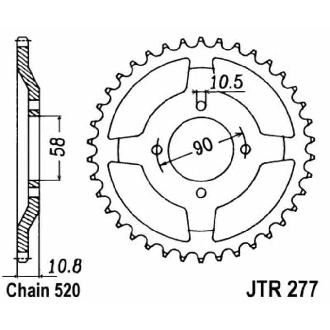 Standaard Stalen Motor Tandenwiel JT Sprockets 520