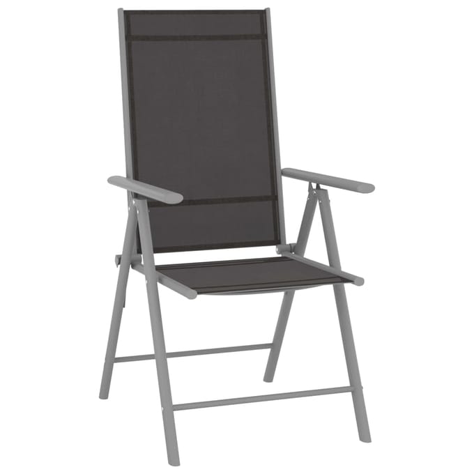 vidaXL - 5-delige - Tuinset - aluminium - en - textileen - zilverkleurig