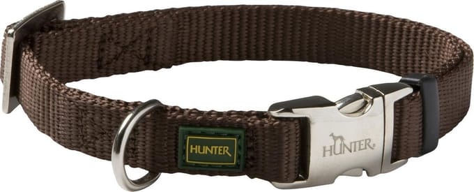 Hunter Vario Basic Alu-Strong Hondenhalsband - 45-65 cm - Nylon - Bruin