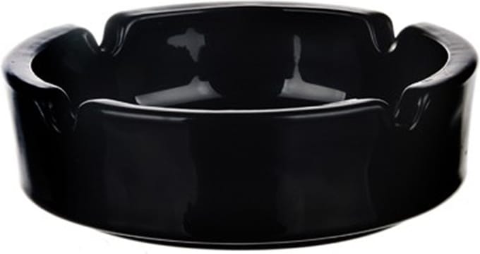 Glasmark Asbak - glas - D11 cm - zwart - voor binnen en buiten