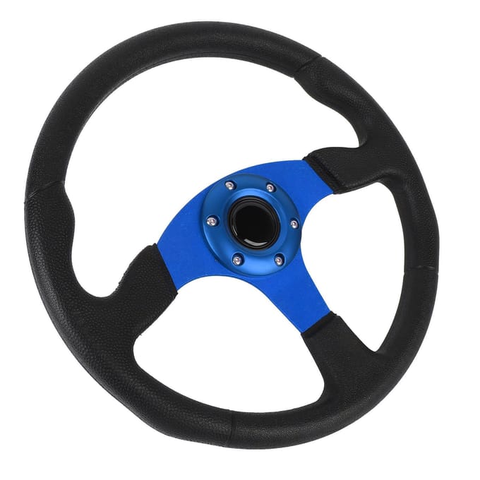 14in Universeel Race Stuurwiel PU Leer Aluminium Frame Universele Pasvorm voor 6 Gaten Naaf zwart