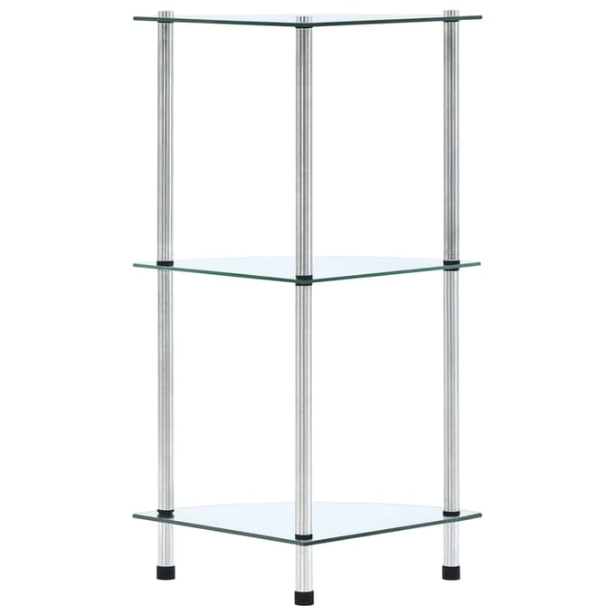 vidaXL - Kastje - 3-laags - 30x30x67 - cm - gehard - glas - transparant
