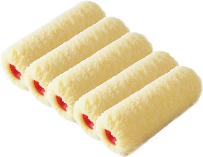 Sorex Muur vacht verfroller - 5x - polyester - eenmalig gebruik - 9,6 x 25 cm - Verfspullen - Schilderen