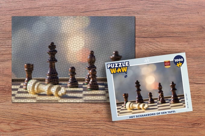 Puzzel Het schaakbord op een tafel - Legpuzzel - Puzzel 1000 stukjes volwassenen