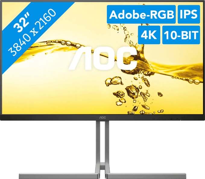 32" AOC U32U3CV - 3840x2160 (4K) - 60Hz - Nano IPS - 96W USB-C - KVM switch