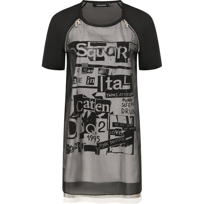 Dsquared2 zijden mini-jurk met print