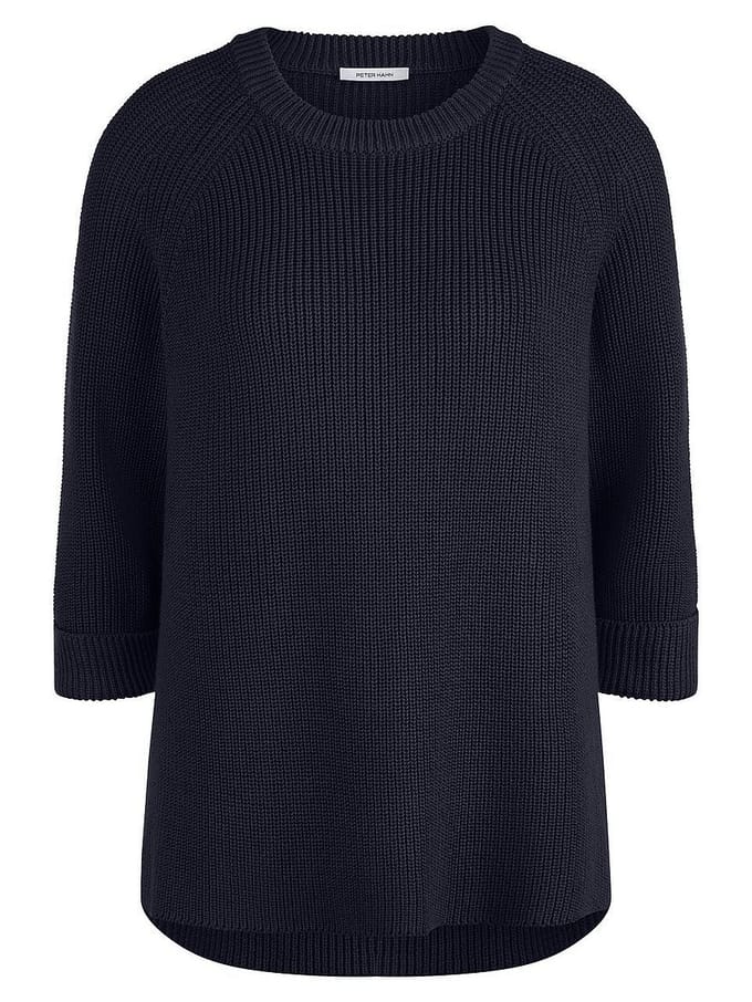 Lange trui 100% SUPIMA®-coton Van Peter Hahn blauw