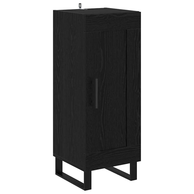vidaXL Dressoir Zwart Eiken 34,5 x 34 x 90 cm Gemonteerd hout en ijzer
