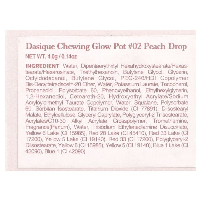Dasique, Chewing Glow Pot, 02 Peach Drops, 4g (0,14 oz) pink