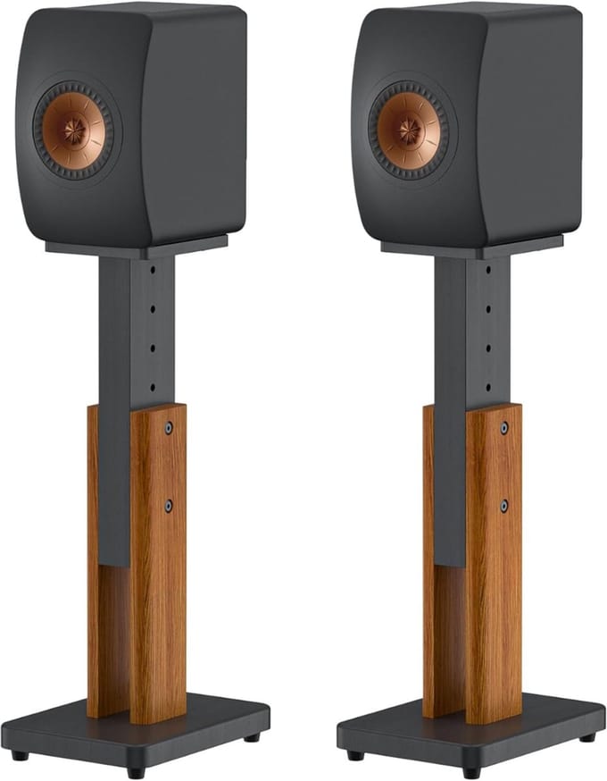 White-Label® Luidspreker Standaard - Speaker Vloerstandaard - Extra Stevig - Zwart met bruin