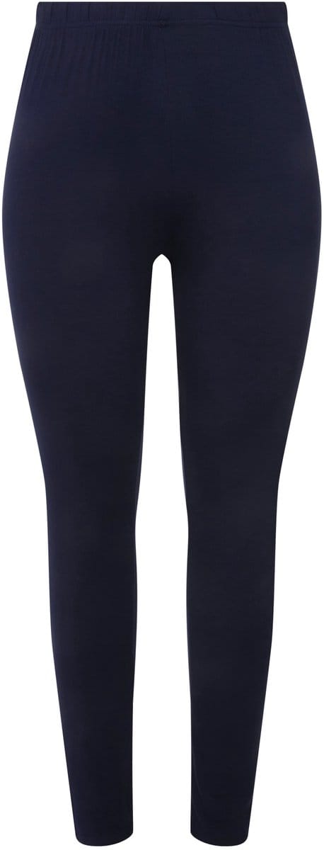 Ulla Popken - Dames - Legging kuitlang smalle pijp elastische tailleband - Nachtblauw - Maat 62+