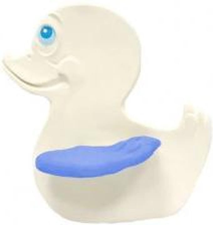 Lanco rubberen bijtspeeltje - Eend - blauwe vleugels