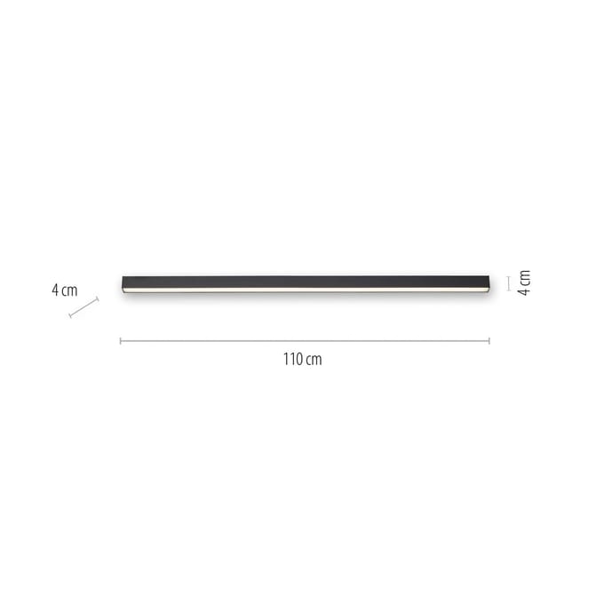 PURE LED plafondlamp Lines, 110 cm, antraciet, CCT, afstandsbediening