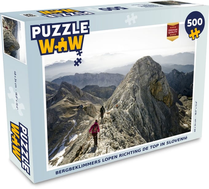 Puzzel Bergbeklimmers lopen richting de top in Slovenië - Legpuzzel - Puzzel 500 stukjes