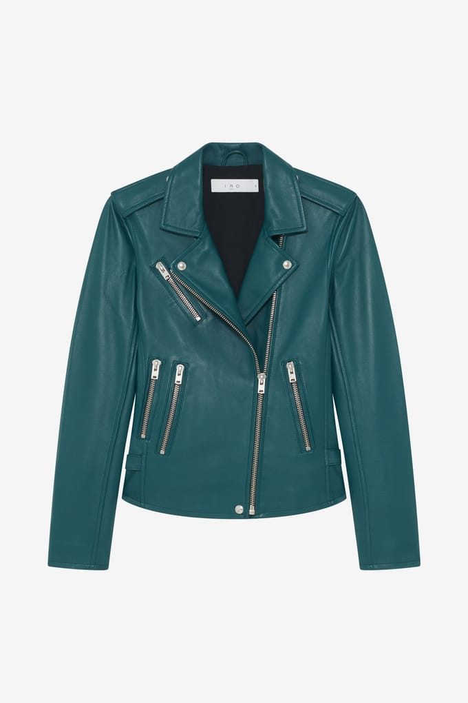 IRO Paris Newhan Outerwear Peacock Blue Taglia: 36 | Giacche di pelle Outlet | Donna | Blu