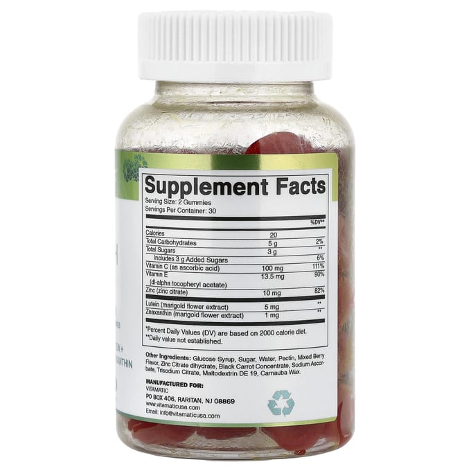 Vitamatic Eye Health Gummies, Gemengde Bes, 60 Gummies