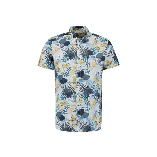 No Excess Shirt short sleeve allover printed blue