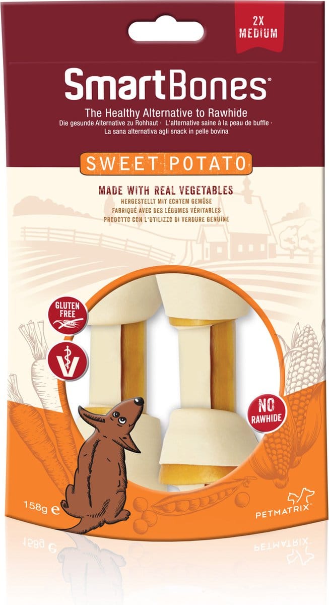 Smartbones Classic Bone Chews Medium - Aardappel - Hondensnacks - 158 g