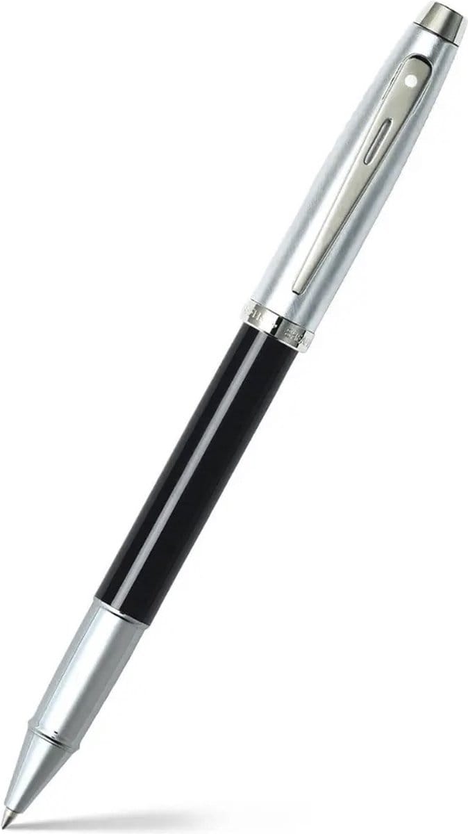 Sheaffer rollerball - 100 E9313 - Glossy black barrel brushed chrome cap nickel plated