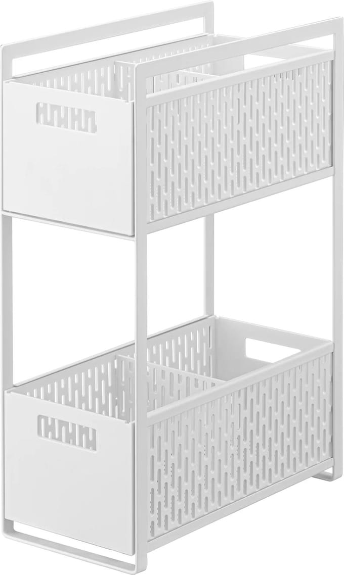 Yamazaki Keukenrek met Manden - 2 niveaus - Tower - Wit