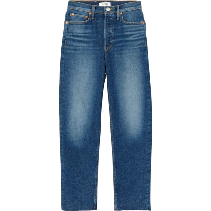 RE/DONE 70s Stove Pipe Deep Indigo Fade Größe: 24 | Straight Jeans Outlet | Damen | Blau