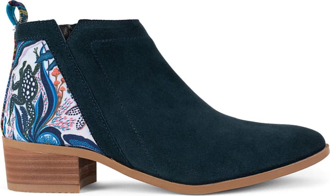 Inkkas, Grove Bootie, Dames, Enkellaars, Suede, Natuur Print, Rubberzool, Maat 39