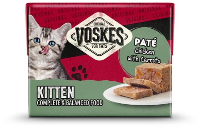Voskes Original Paté Kitten Kip & Wortelen - 8 x 95 gr