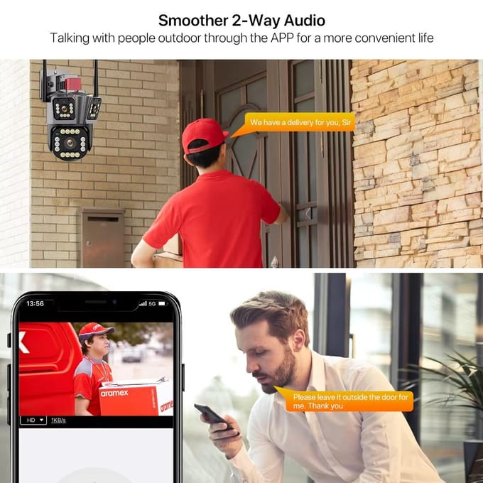 WIFI IP-camera 5K 12MP HD-camera met drie lenzen Buiten 4K Dual Lens Bewegingsdetectie Beveiligingscamera Waterdicht Toezicht 5K Camera