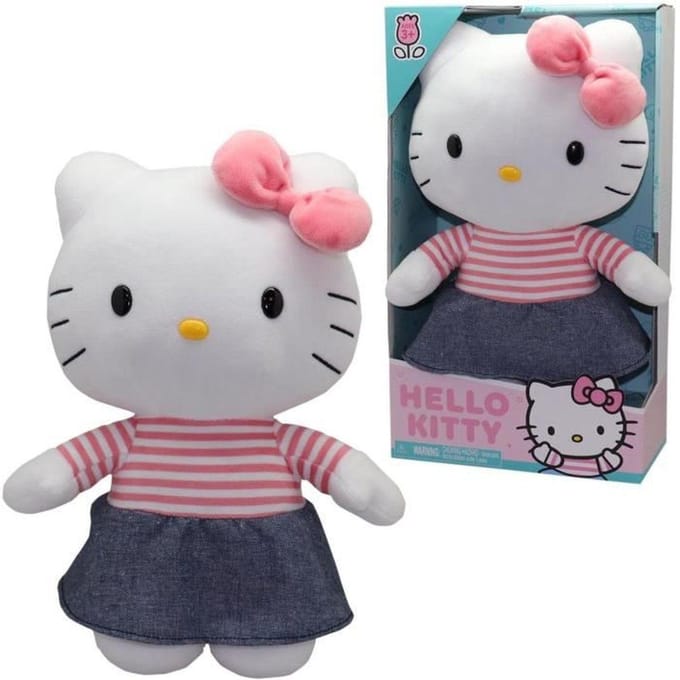 Peluche - GPTOYS - HELLO KITTY - HKT131 - Modele robe denim - 30 cm - Des 3 ans