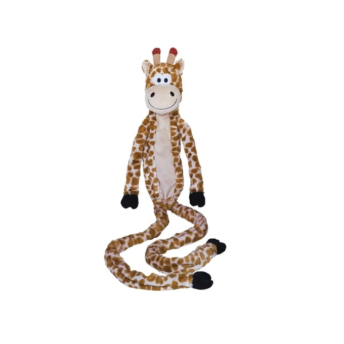 Lange giraffe pluche voor hond met touw Nobby Pet