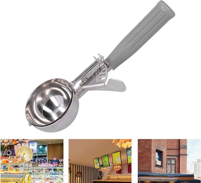 Multifunctionele RVS IJslepel en Koekjeslepel, Perfect voor IJs, Fruit en Deeg, 7CM Diameter