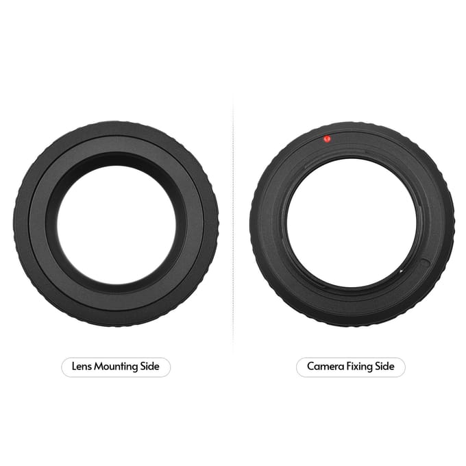 Andoer T2-FX Metalen Lens Mount Adapter Ring T/T2 Mount Lens Adapter Vervanging voor Fujifilm zwart