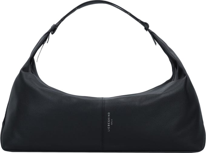 LIEBESKIND BERLIN Leren Schoudertas Paris 4 Small Pebble Hobo Bag Black Zwart