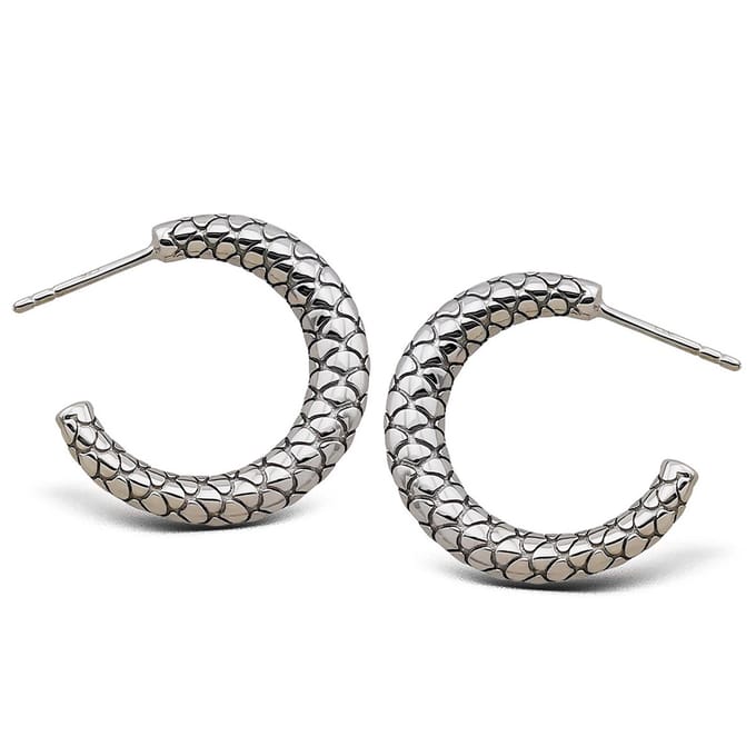 JWLS4U JE027S Oorringen Snake zilver.