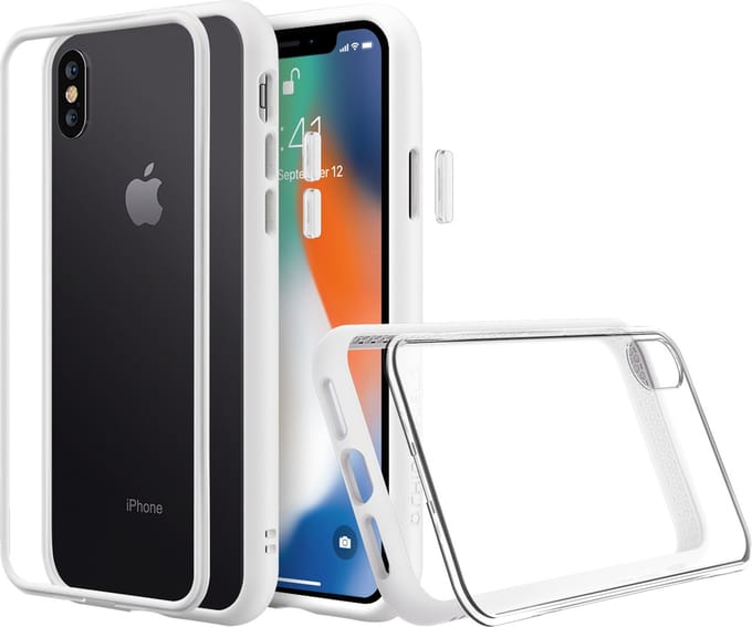 Rhinoshield MOD NX Backcover Hoesje - Geschikt voor Apple iPhone XS Max - Gsm case - Transparant / Wit