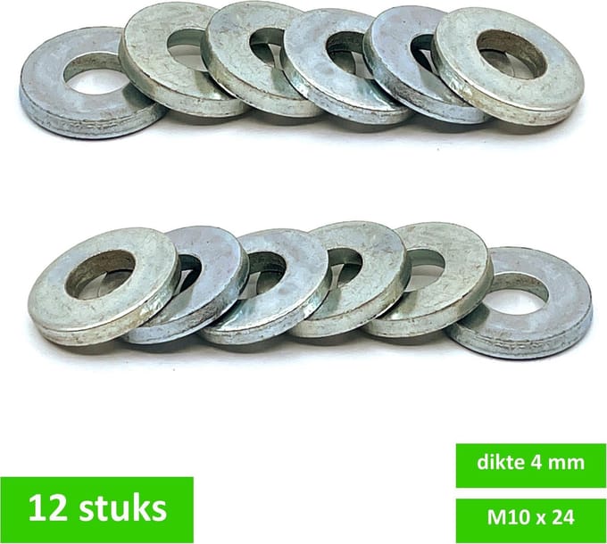 TQ4U zware sluitring - opvulring - M10 x 24 mm - dikte 4 mm - verzinkt - 12 STUKS
