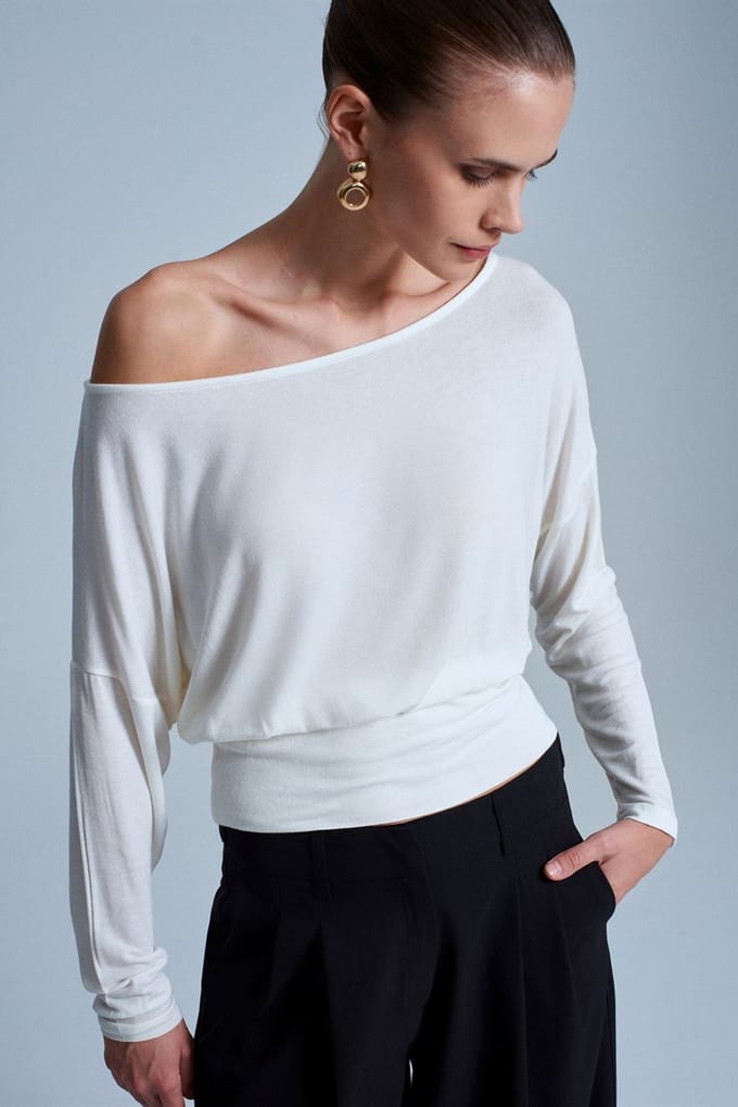 Dames Relaxed Boothals Lange Mouwen Blouse