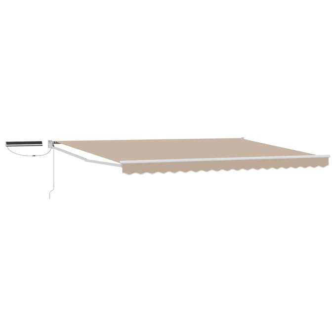 vidaXL - Elektrisch - Uitschuifbare - Zonneluifel - Beige - en - Wit - 4 - × - 3 - m