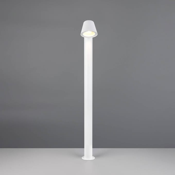 Trio Lighting Tuinpadverlichting Beni, mat wit, hoogte 100 cm, metaal