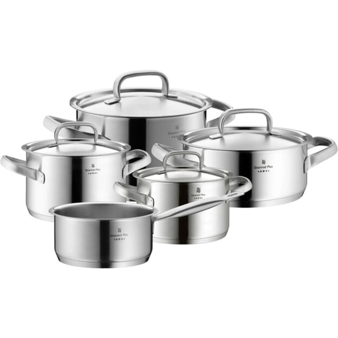 WMF Gourmet Plus - Pannenset - 5-delig - RVS - Met Deksel - Geschikt voor alle warmtebronnen