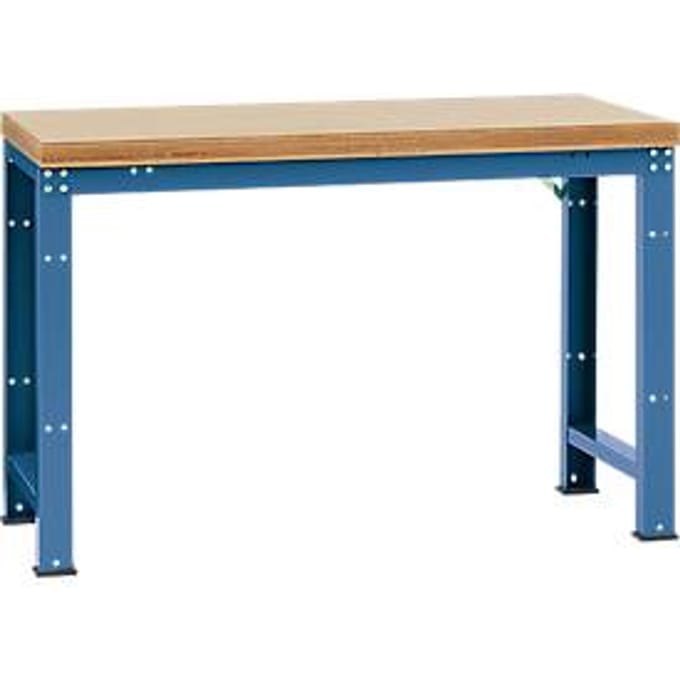 Manuflex basistafel Profi Standaard, Tafelblad multiplex B 1500 x D 700, briljantblauw