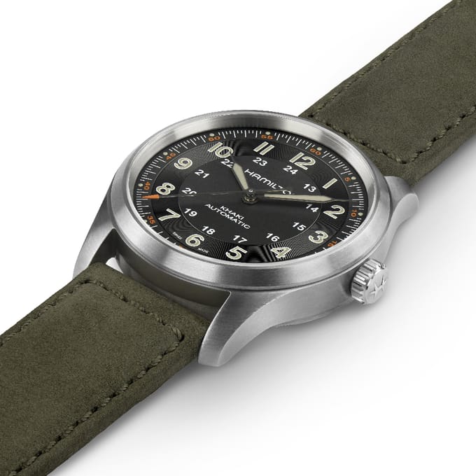 Hamilton Khaki Field Titanium Black Dial Automatic H70205830 100M Heren horloge zwart