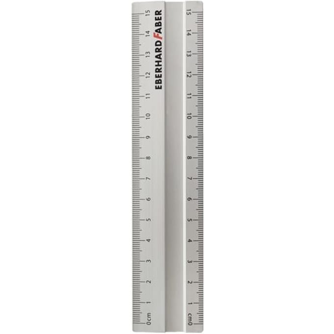 Eberhard Faber liniaal - aluminium - 15cm - met antislip - EF-570008