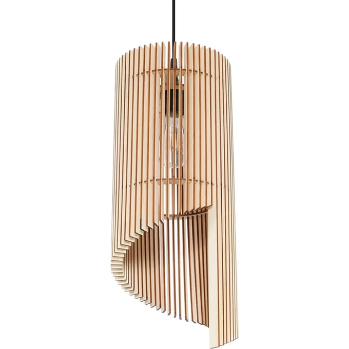 Sollux Lighting Hanglamp Alexia - E27 - natuurlijk hout - hout - 120x21x21cm