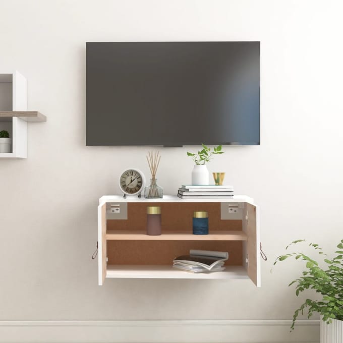 vidaXL - Wandkast - 60x30x30 - cm - massief - grenenhout - wit