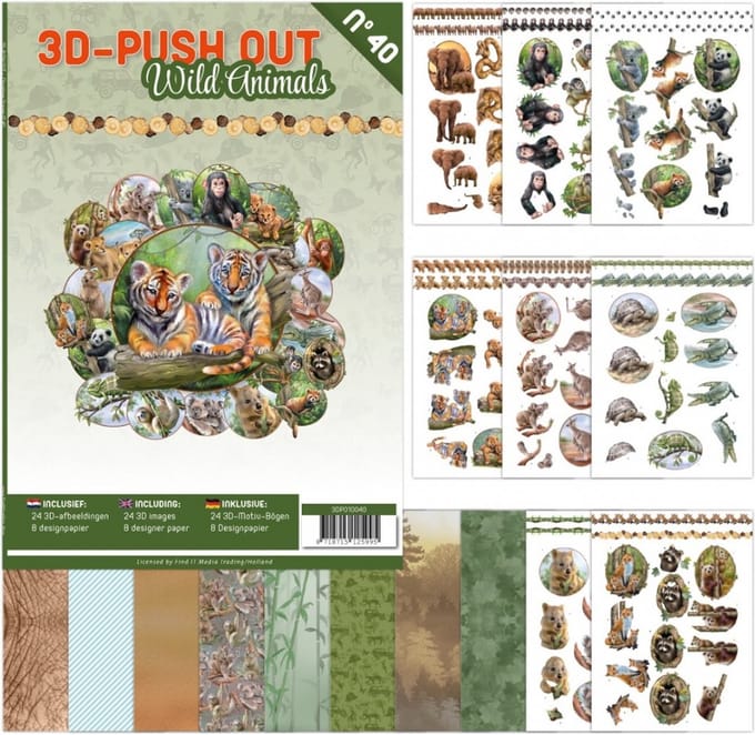 3D Push Out book 40 - Wild Animals