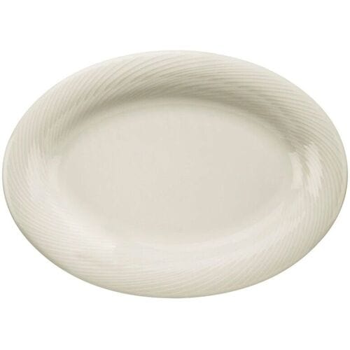 GGM Gastro (24 Stück) SEMPRE - Platte/ Teller - oval - Länge: 230mm - Creme Crème