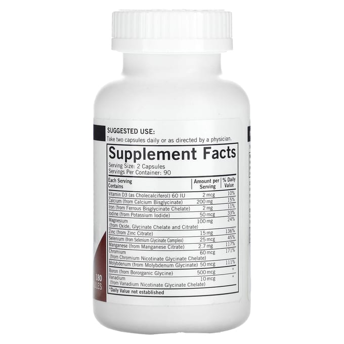 Geavanceerde Minerale Ondersteuning, 180 Capsules