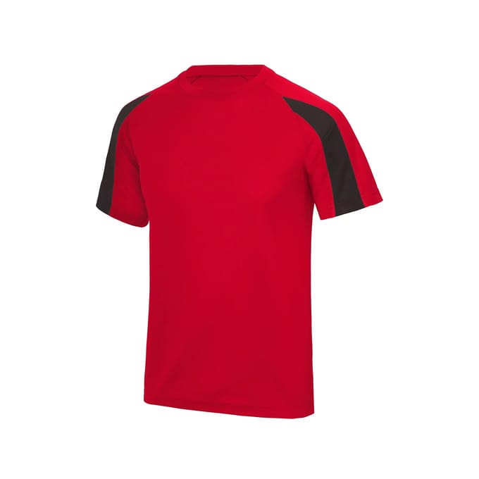 Just Cool - Kids´ Contrast Cool T - Fire Red - 12/13 (XL)